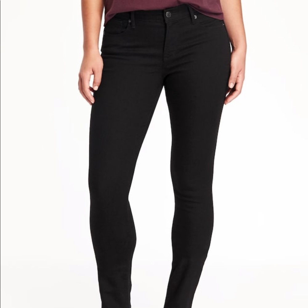 NEW Old Navy Straight Skinny Black Jeans 6P